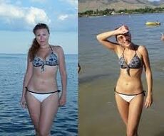 Antes e despois de perder peso cunha dieta de sandía